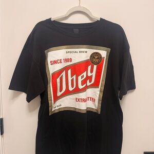 Obey Black and Red Graphic Tee